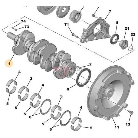 2006->Peugeot Boxer Citroen Jumper 2.0 Bluehdi crankshaft OE: 0501N8 