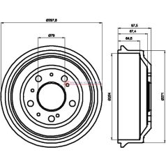 Ducato Jumper Brake drum (256×64) 98mm height