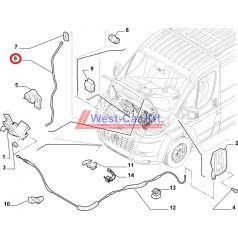   2006-> Ducato Jumper Boxer hood support rod Original numbers: 1342117080 792753