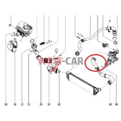   2010-> Renault Master Opel Movano Nissan NV400 Intercooler cső felső javító cső Gyári szám: 144600588R