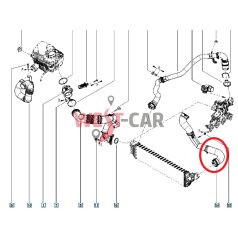   2010-> Renault Master Opel Movano Nissan NV400 Intercooler cső alsó javító cső Gyári szám: 144600588R