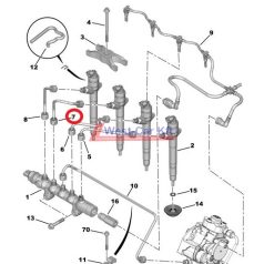   Üzemanyagcső Citroen Jumper Peugeot Boxer 2.2HDI BOX 06- 3 INJ. Gyári szám: 1570K8