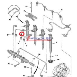   Üzemanyagcső Citroen Jumper Peugeot Boxer 2.2HDI BOX 06- 3 INJ. Gyári szám: 1570K8