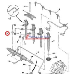   Üzemanyagcső Citroen Jumper Peugeot Boxer 2.2HDI BOX 06- 4 INJ. Gyári szám: 1570K9