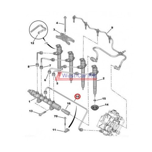 2006- Citroen Jumper Peugeot Boxer 2.2HDI Üzemanyagcső pumpa-közösnyomócsőig Gyári szám: 1570L2
