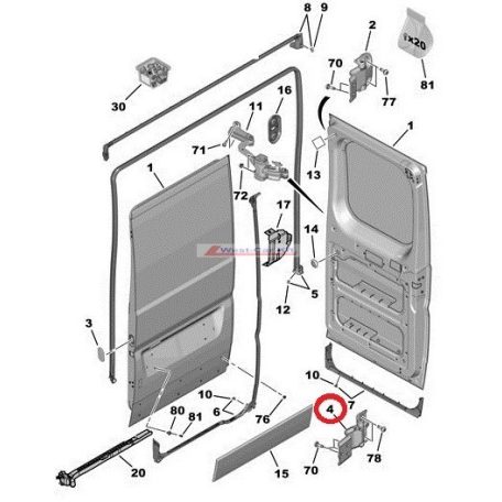 right rear lower door hinge  Citroen Jumper Peugeot Boxer 06- 180" original number:1617323580