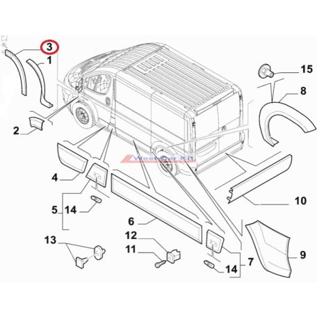 door molding right front Citroen Jumper Peugeot Boxer/ 06-  original number:1617347380