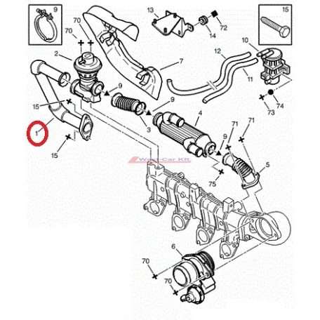 EGR valve pipe Citroen Jumper Peugeot Boxer 2002- 2.2HDI original number: 1628XA