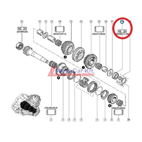 2010-> Renault Master Opel Movano Nissan NV400 2.3 Dci váltócsapágy csapágy Gyári szám: 322236417R