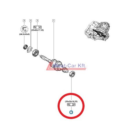 2010-> Renault Master Opel Movano Nissan NV400 2.3 Dci szekunder / primer tengely csapágy Gyári szám: 322756344R