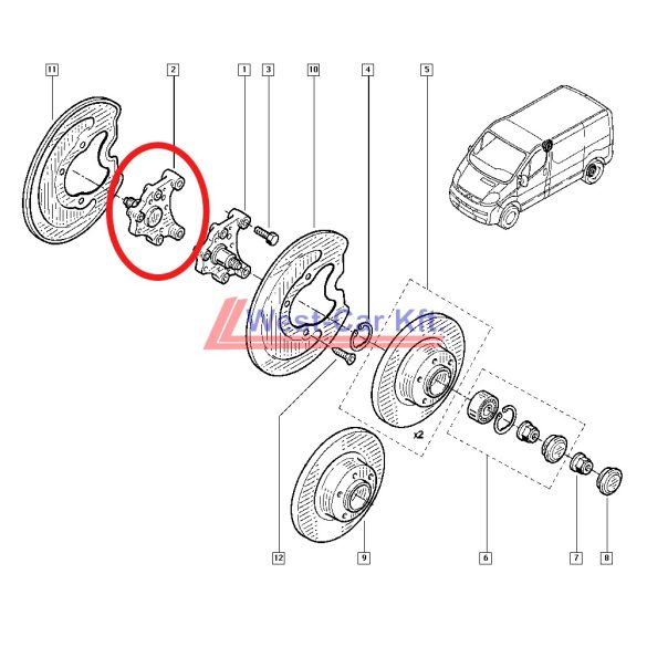 2014-> Renault Trafic Nissan NV300 Opel Vivaro rear right wheel hub OE: 430421801R
