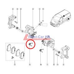   2001-> Renault Trafic Opel Vivaro Original (Nissan) Rear right brake caliper spring OE: 7701052563