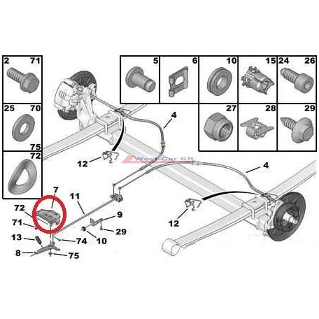 handbrake adjuster holder Citroen Jumper Peugeot Boxer 06-  original number:476517