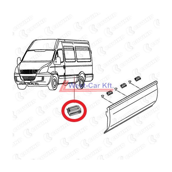 2000-2006 Iveco Daily sidewall moulding holder clip white Original number: 500327000