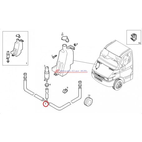 2000-2006 Iveco daily original windscreen washer pipe SET OE: 500339314