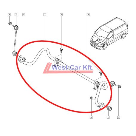 2014-> Renault Trafic Opel Vivaro Original (Renault) stabilizer OE: 546113587R
