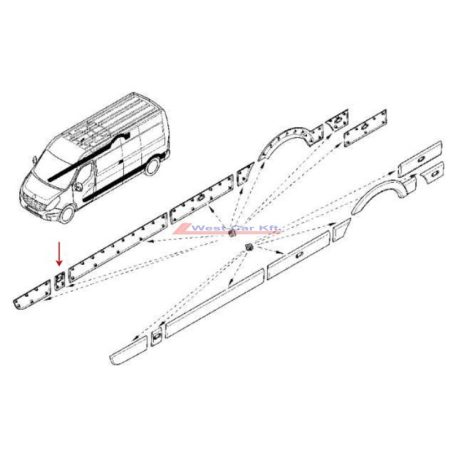Renault master Opel Movano aftermarket right front B pillar molding