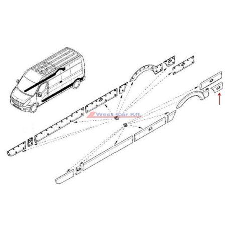 Renault master Opel Movano aftermarket left rear side molding