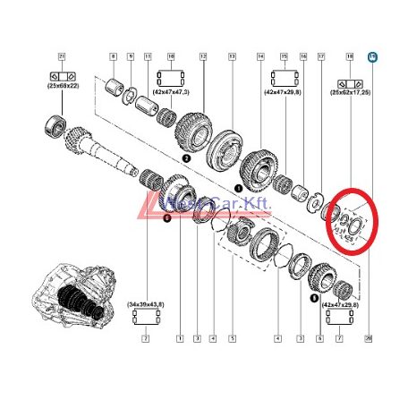 2010-> Renault Master Opel Movano Nissan NV400 2.3 Dci váltó hézagoló készlet Gyári szám: 7701471586