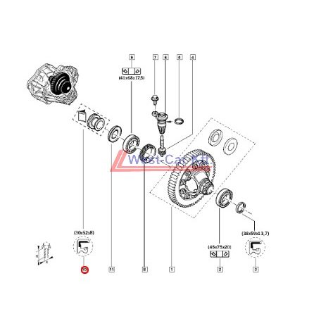 2010-> Renault Master, Opel Movano Nissan Interstar 2.3 Dci jobb féltengely szimering Gyári szám: 7701474122