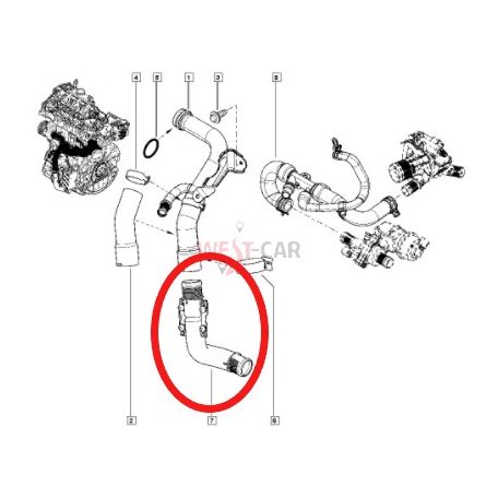 2010-> Renault Master / Opel Movano / Nissan NV400 coolant pipe Original number: 7701478542