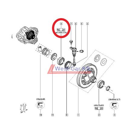 2010-> Renault Master, Opel Movano Nissan Interstar 2.3 Dci differenciálmű csapágy Gyári szám: 7703090344