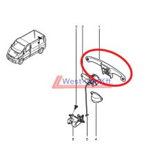   2001-> Renault Trafic Opel Vivaro Original (Nissan) rear door handle OE: 8200007345