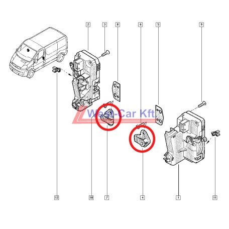 2001-> Reanult Trafic Opel Vivaro Nissan Primastar Gyári (Reanult) első ajtóütköző Gyári szám: 8200195419