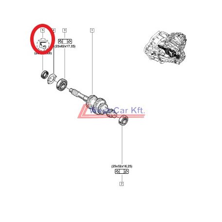 2010-> Renault Master Opel Movano Nissan NV400 2.3 Dci primer shaft seal Original number: 8200544206
