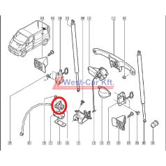   2001-> Renault Trafic Opel vivaro Original (Nissan) rear door striker OE: 905702202R