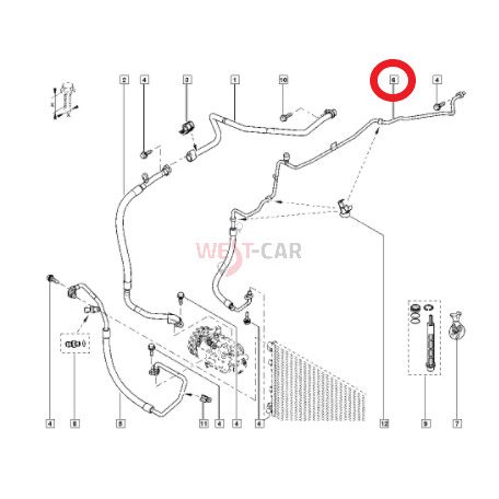 2014-> Renault Master Opel Movano biturbo BAL klíma cső Gyári szám:  924403876R