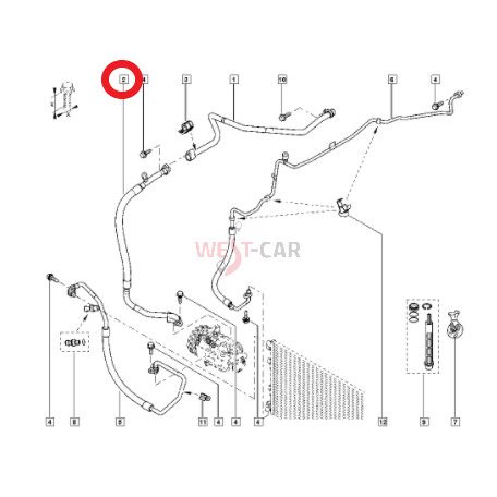 2010-> Renault Master Opel Movano Jobb klíma cső Gyári szám: 924549462R