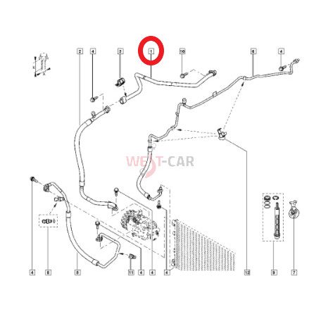 2010-> Renault Master Opel Movano Jobb klíma cső Gyári szám: 924800018R