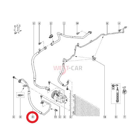 2010-> Renault Master Opel Movano klíma cső kompresszor és klímahűtő közé Gyári szám: 924901255R