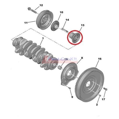 2006-> Citroen Jumper Peugeot Boxer Ford Transit 2.2HDI crankshaft gear Original number: 9675778480 0513C6 1682478