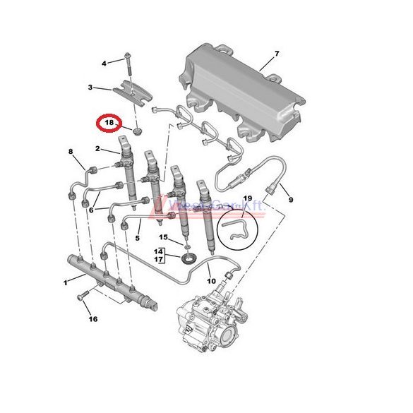 2012-> Citroen Jumper Peugeot Boxer Injektor tartó tömítés 2.2HDI Gyári szám: 9677890580