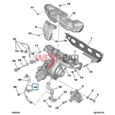   2014-> Citroen Jumper Peugeot Boxer Transit 2.0 BHDI  turbocharger oil pipe OE: 9807661880