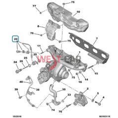   2014-> Citroen Jumper Peugeot Boxer Transit 2.0 BHDI  turbocharger oil pipe OE: 9807703680