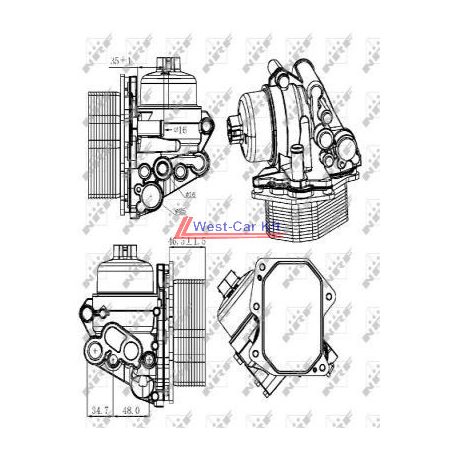 2006-> Boxer Jumper Ducato Ford Transit 2.2 euro 5 oil cooler with base OE: 9808866680