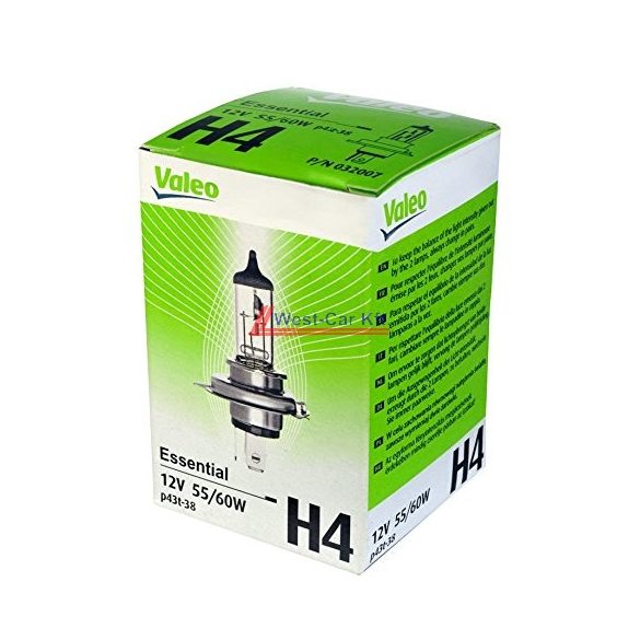 Valeo H4 Essential fényszóró izzó 12V 60/55W
