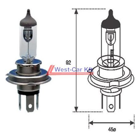 Valeo H4 Essential headlight light bulb 12V 60/55W