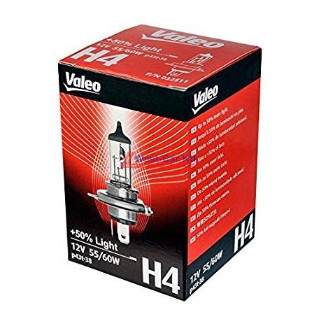 Valeo H4 +50% headlight light bulb 12V 60/55W +50% brightness