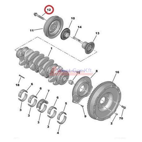 crankshaft pulley bolt Citroen Jumper Peugeot Boxer 2.2HDI BOX 06- original number: 0516K2