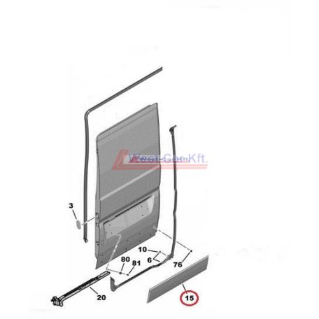 door molding left rear Citroen Jumper Peugeot Boxer/ 06- original number: 8546T4