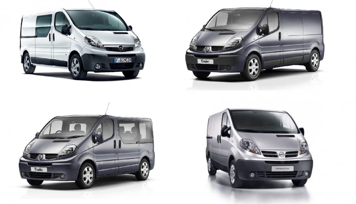 Renault Trafic, Opel Vivaro és Nissan Primastar alkatrészek kopatibilitsek